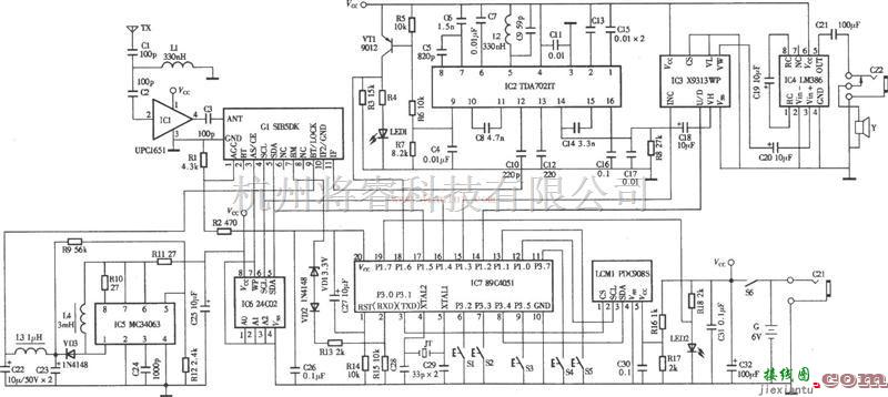 音频电路中的基于89c4051设计手持式频率合成数字调频收音机  第1张