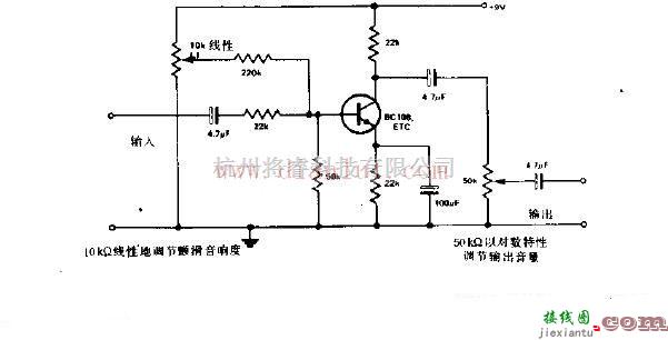 音频电路中的颤滑音箱电路原理图  第1张