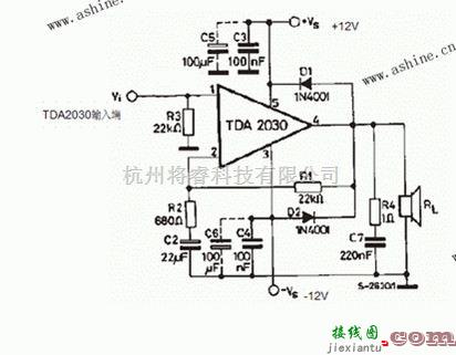 音频电路中的TDA2030低音炮电路  第1张