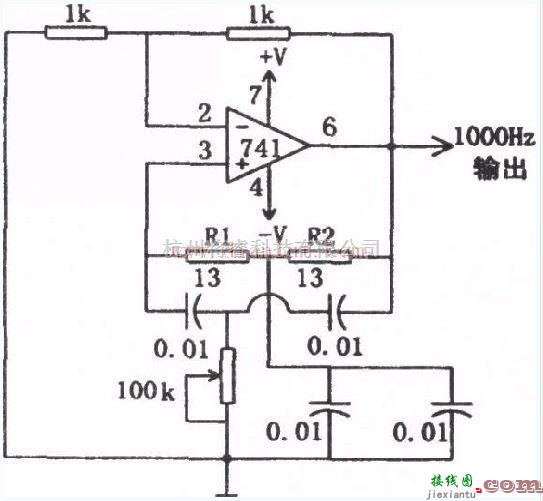 信号产生中的1kHz正弦信号发生器电路  第1张