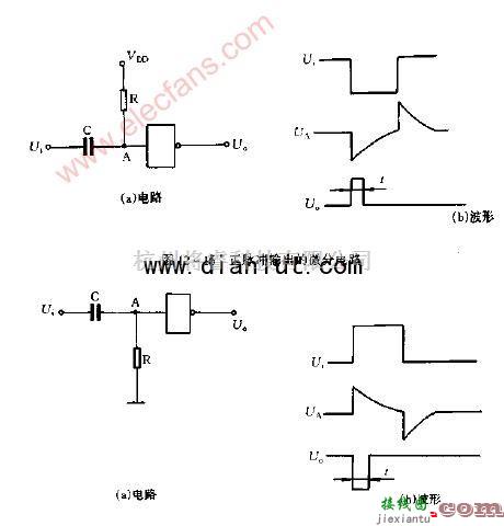 基础电路中的负脉冲输出的微分电路原理图  第1张