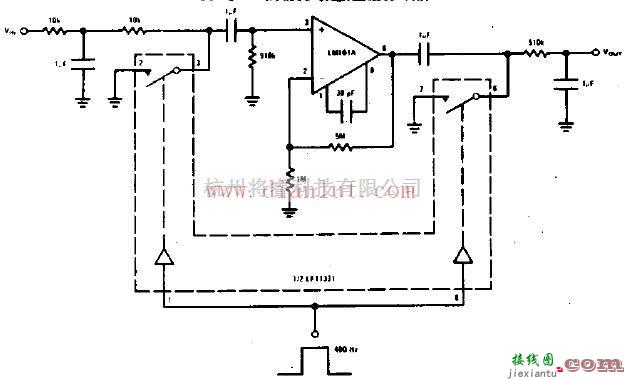 线性放大电路中的斩波式通道放大器电路原理图  第1张