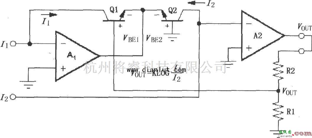 线性放大电路中的基于LOG100的简单模式对数放大电路  第1张