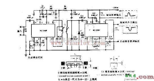 线性放大电路中的视频中频放大器和低电平视频检波电子电路  第1张