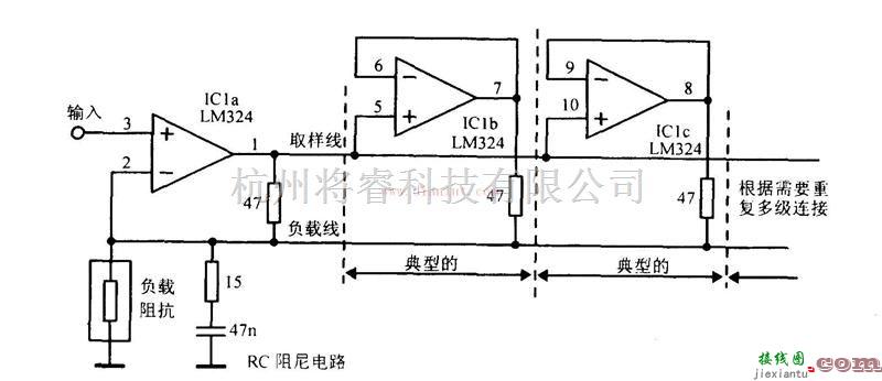 线性放大电路中的采用多个LM324并联设计的电路图  第1张