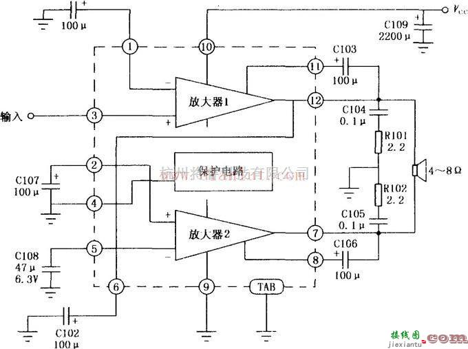 音频电路中的基于HA1388设计的18W BTL音频功放电路  第1张