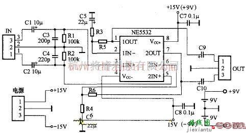 音频电路中的采用NE5532设计小功率电路和耳机放大器电路  第1张