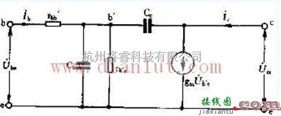 线性放大电路中的简化了的高频共射极等效电路电路图  第1张