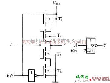 基础电路中的CMOS三态门电路原理图  第1张