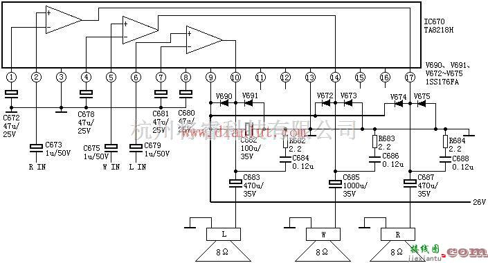 音频电路中的TA8218AH伴音功放电路及引脚功能  第1张