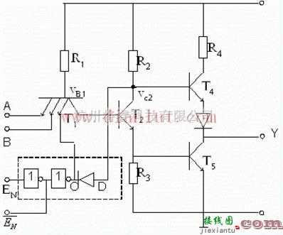 基础电路中的三态门输出门电路原理图  第1张