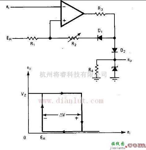 滞后可变式比较器电路原理图  第1张