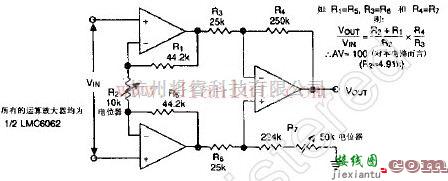 LMC6062仪表放大器电路图  第1张