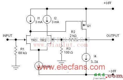 音频电路中的20W-50W单端功放电路原理图  第1张