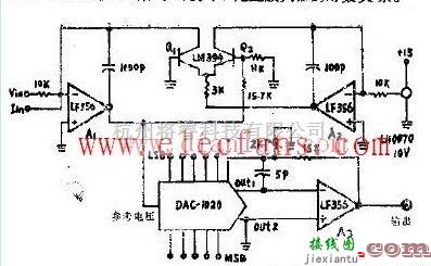 线性放大电路中的由DA转换器控制建立的对数放大器的电路  第1张