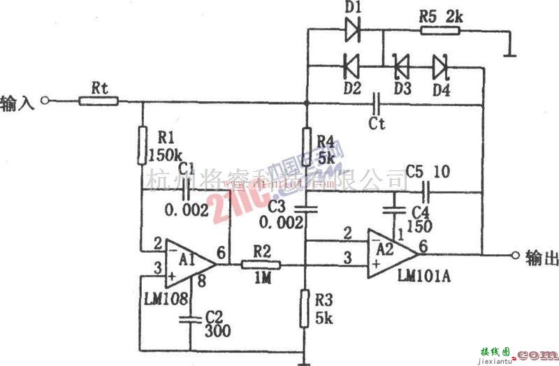 LM101A、LM108组成的高速积分器电路原理图  第1张