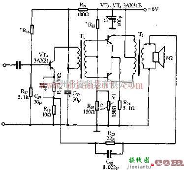 线性放大电路中的用于300mW收音机低频放大的电路  第1张