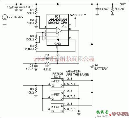 MAX931比较器电路原理图  第1张