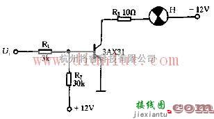 线性放大电路中的简易的信号灯控制电路图  第1张