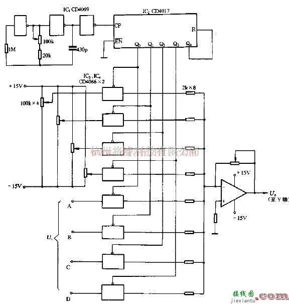 典型的四路信号交替显示电路图  第1张