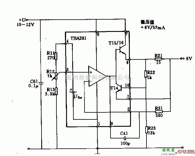 电源电路中的TBA281/723构成的稳压电路图  第1张