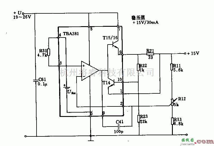 电源电路中的TBA281/723构成的稳压电路图  第2张