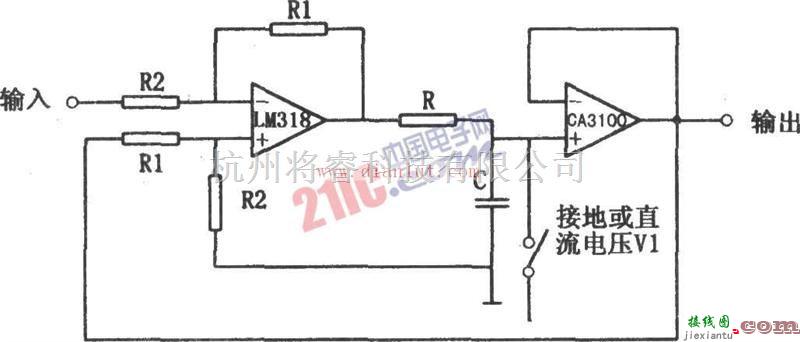 LM318组成的扩大定时范围的积分器电路  第1张