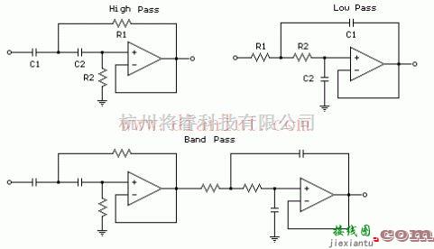 二阶滤波器运算放大器电路原理图  第1张