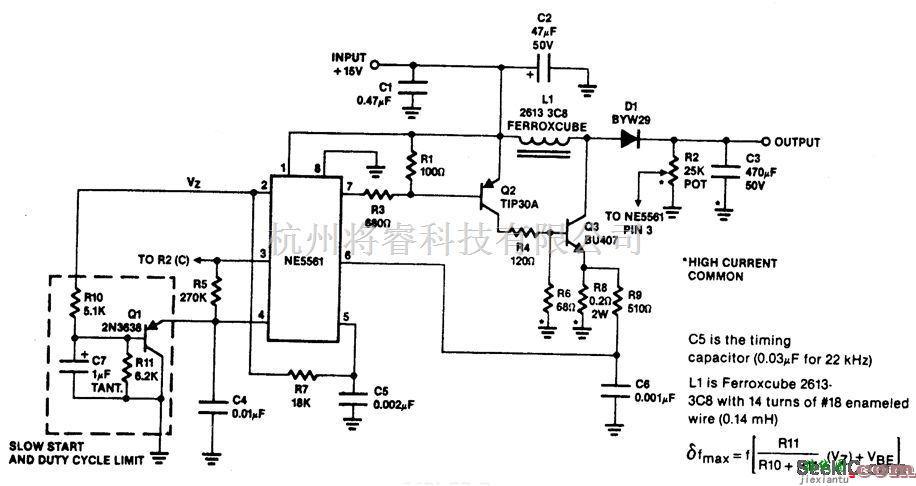 电源电路中的在0.2A下18V至30V的NE5561直流-直流开关式电源  第1张