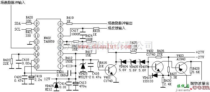 基础电路中的TA8859枕形校正应用电路  第1张