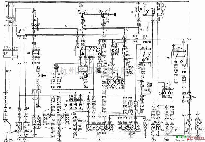 车外照明与信号系统电路原理图（988车型）  第1张