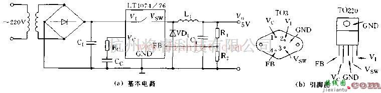 基础电路中的基于LT1074、LT1076芯片设计其基本应用电路  第1张