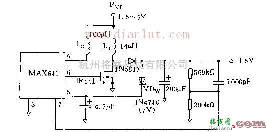 利用MAX641构成的升压启动的变换器电路图  第1张