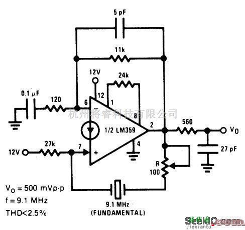基础电路中的晶控正弦波振荡器  第1张