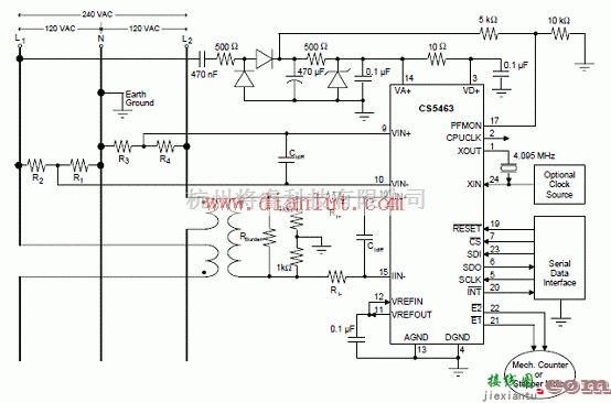 基础电路中的基于CS5463的功率测量电路  第6张