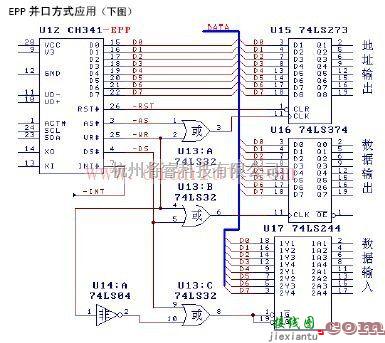 基础电路中的USB转并口和串口的电路图  第4张