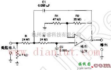 10KHz二阶低通滤波器原理图  第1张