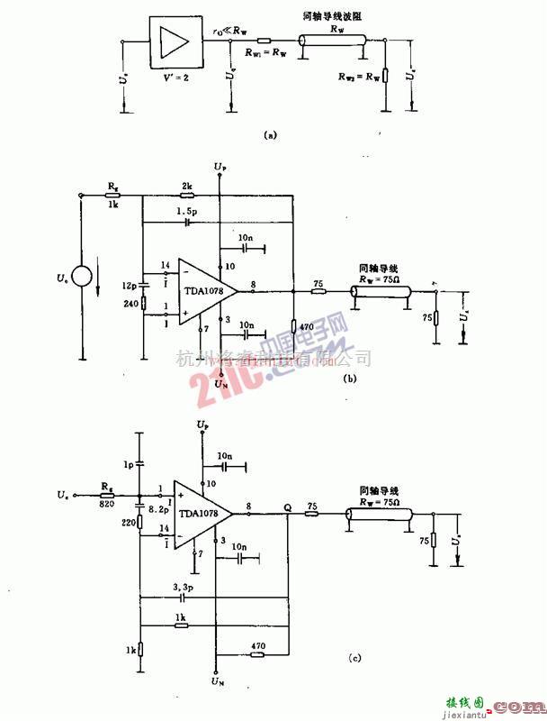 采用TDA1078设计同辅电缆导线的阻抗变换器电路  第1张