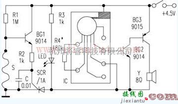 基础电路中的微功耗断线式防盗报警器原理  第1张