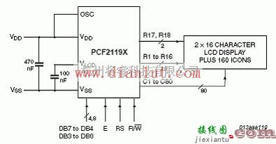 基础电路中的利用PCF2119x设计的LCD控制和驱动电路  第2张