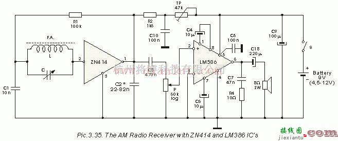 采用ZN414及LM386集成芯片设计接收器电路  第1张