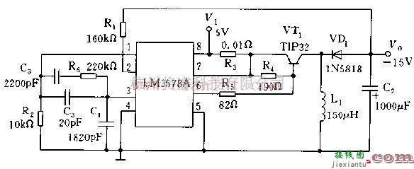 利用LM3578A构成的DC/DC变换器电路图  第1张