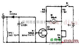 基础电路中的简易放大式场强测量仪电路图  第1张