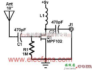 基础电路中的自制收音机的有源天线  第1张