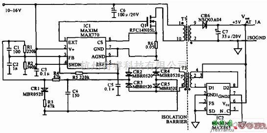 电源电路中的5V步降型变换器电路图  第1张