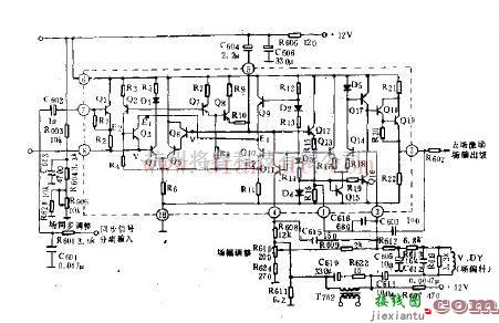 基础电路中的HA11235场扫描部分内部等效电路和典型外围电路及原理  第1张