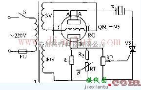 基础电路中的温度补偿的气敏蜂鸣器电路图  第1张