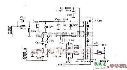 基础电路中的关于用GW400显示器的行输出级电路  第1张