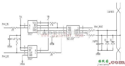 基础电路中的TJA1050T设计的CAN总线通信硬件电路原理图解  第1张