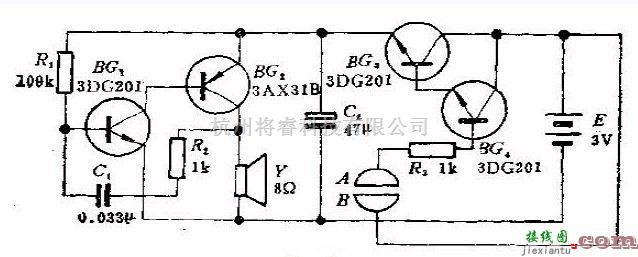 基础电路中的指触式门铃电路  第1张